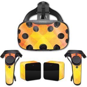 MightySkins Glossy Glitter Skin for HTC Vive Full Coverage - Orange Texture | Protective, Durable High-Gloss Glitter Finish | Easy to Apply, Remove, and Change Styles | Made in The USA