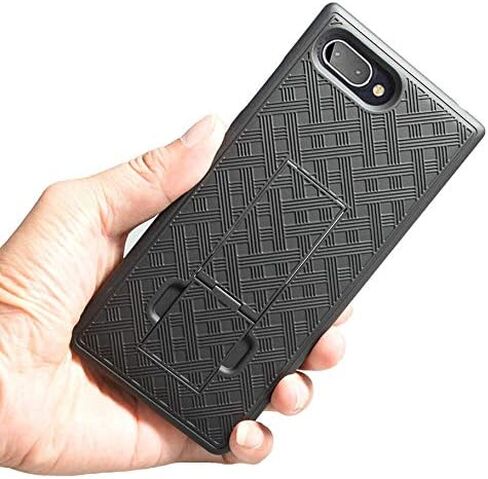 Case with Clip for BlackBerry Key2 LE, Nakedcellphone [Black Tread] Kickstand Cover with [Rotating/Ratchet] Belt Hip Holster Combo for BlackBerry Key2 LE Phone [[ONLY for LE MODEL]] in Saudi Arabia