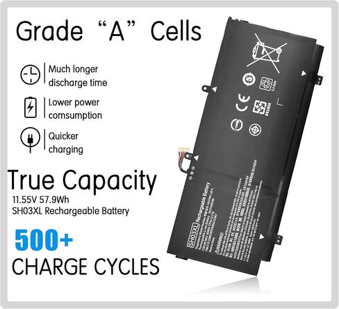 SH03XL 859356-855 بطارية بديلة HP لجهاز HP Spectre X360 13-AC0XX 13-AC033DX 13-AC023DX AC013DX 13-AC063DX AC052NA 13-W0XX W063NR 13T-AB000 HSTNN-LB7L 859026-421 TPN-Q 178 بطارية كمبيوتر محمول. in Saudi Arabia