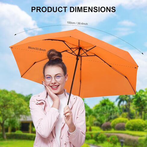 LEAGERA Compact Travel Umbrella with Case - Mini Umbrella for Purse- Small Lightweight & Tiny Design Perfect for Parasol Sun&Rain Umbrellas in Kuwait