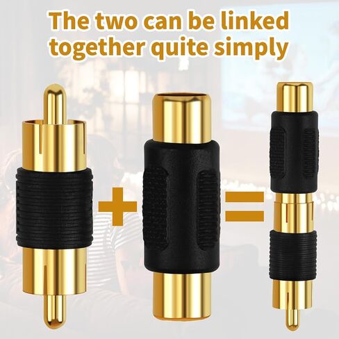 5 قطع RCA أنثى إلى أنثى مقرنة و5 قطع RCA ذكر إلى ذكر مقرنة مطلية بالذهب للفونو، مكبر الصوت، مكبر الصوت، تمديد كابل RCA، موصلات مقرنة RCA مطلية بالذهب تمديد كابل RCA، محول RCA in Saudi Arabia