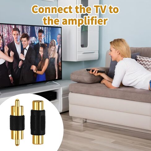 5 قطع RCA أنثى إلى أنثى مقرنة و5 قطع RCA ذكر إلى ذكر مقرنة مطلية بالذهب للفونو، مكبر الصوت، مكبر الصوت، تمديد كابل RCA، موصلات مقرنة RCA مطلية بالذهب تمديد كابل RCA، محول RCA in Saudi Arabia