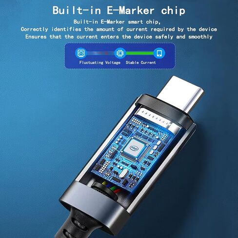 Thunderbolt 4 Cable 3.3ft,USB4 Cable Support 40 GBS Data Transfer,8K Display,240W Power Charging,Compatible with Type-C MacBook,iPad Pro,Hub,Docking,and More in Saudi Arabia