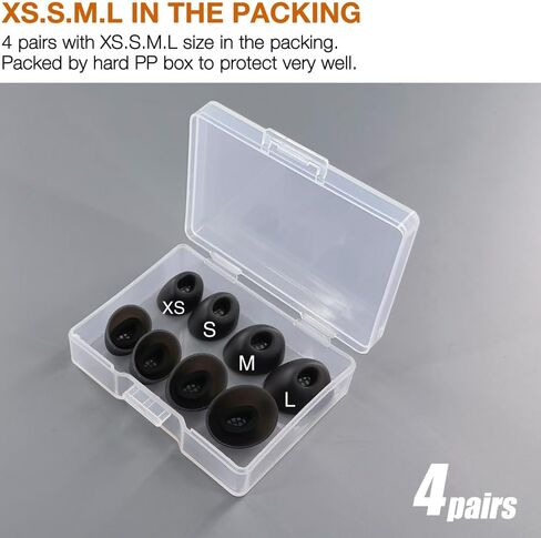 8X Eartips Replacement for Jabra Elite 10 True Wireless Bluetooth Earbuds Earpad * 4 Pairs - Matte Black in Kuwait