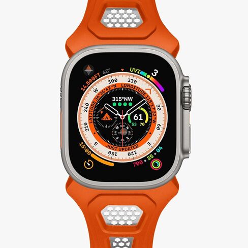 متوافق تمامًا مع سوار ساعة Apple مقاس 49 مم/45 مم/44 مم/42 مم، حزام رياضي متين مع تصميم مجوف من الفولاذ المقاوم للصدأ مسامي لساعة iWatch Ultra 2/1 Series 9/8/7/6/5/4/3/2/1/SE/ SE2 in Kuwait