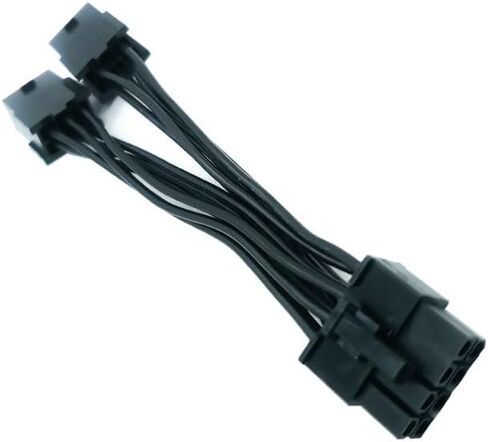 2 قطعة كابل مزدوج 6 دبوس أنثى إلى 8 دبوس ذكر لمحول كابل الطاقة PCI Express VGA in Kuwait