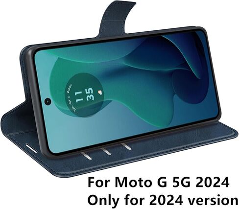 Flip Case for Moto G 5G 2024 Wallet PU Leather Magnetic Protective Cellphone Case for Motorola Moto G 5G 2024 Folio Book Cover with Stand (Blue) in Kuwait