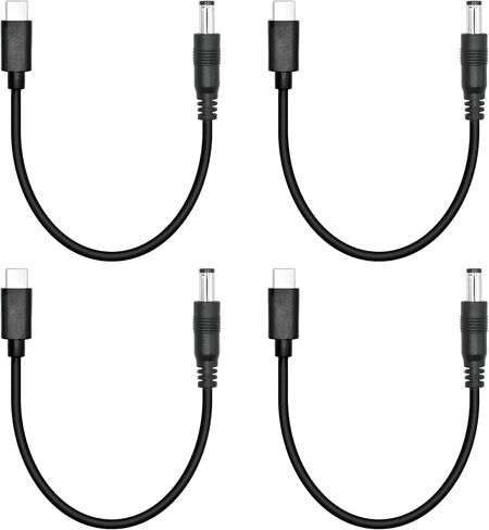 4 قطع قصيرة DC 5.5 مم × 2.1 مم إلى USB C سلك الطاقة 6 بوصة، DC 5521 ذكر إلى USB نوع C ذكر التوصيل 5 فولت 3A سلك تمديد كابل شحن الطاقة، للمروحة الصغيرة، مصباح السرير إلخ معدات USB من النوع C الأخرى in Saudi Arabia