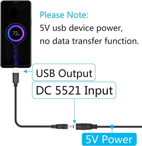 4 قطع قصيرة DC 5.5 مم × 2.1 مم إلى USB C سلك الطاقة 6 بوصة، DC 5521 ذكر إلى USB نوع C ذكر التوصيل 5 فولت 3A سلك تمديد كابل شحن الطاقة، للمروحة الصغيرة، مصباح السرير إلخ معدات USB من النوع C الأخرى in Saudi Arabia
