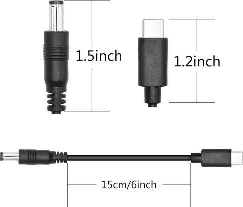 4 قطع قصيرة DC 5.5 مم × 2.1 مم إلى USB C سلك الطاقة 6 بوصة، DC 5521 ذكر إلى USB نوع C ذكر التوصيل 5 فولت 3A سلك تمديد كابل شحن الطاقة، للمروحة الصغيرة، مصباح السرير إلخ معدات USB من النوع C الأخرى in Saudi Arabia