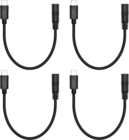 4 قطع قصيرة DC 5.5 مم × 2.1 مم إلى USB C سلك الطاقة 6 بوصة، DC 5521 ذكر إلى USB نوع C ذكر التوصيل 5 فولت 3A سلك تمديد كابل شحن الطاقة، للمروحة الصغيرة، مصباح السرير إلخ معدات USB من النوع C الأخرى in Saudi Arabia