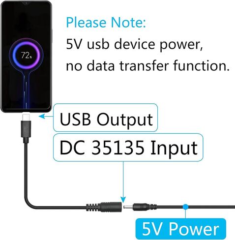 4 قطع قصيرة DC 5.5 مم × 2.1 مم إلى USB C سلك الطاقة 6 بوصة، DC 5521 ذكر إلى USB نوع C ذكر التوصيل 5 فولت 3A سلك تمديد كابل شحن الطاقة، للمروحة الصغيرة، مصباح السرير إلخ معدات USB من النوع C الأخرى in Saudi Arabia