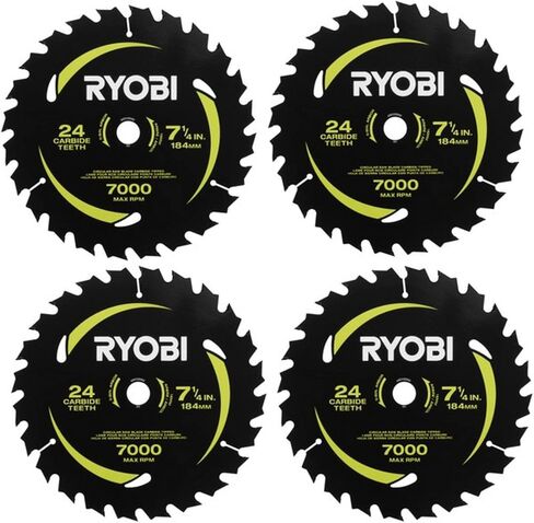 RYOBI 7-1/4" X 24T أسنان كربيد رفيعة KERF مجموعة شفرات منشار دائري (4 قطع) in Saudi Arabia
