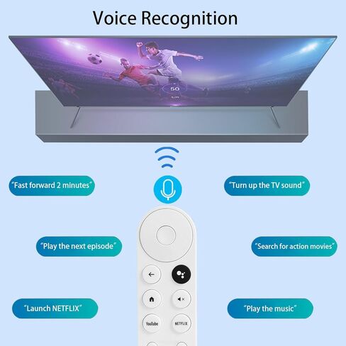 جهاز التحكم عن بعد الصوتي G9N9N متوافق مع Chromecast مع Google TV HD/4K Streaming Stick GA01409-US GA01919-US GA01920-US GA01923-US وحدة تحكم بديلة مع مفاتيح YouTube Netflix مع البطاريات in Kuwait