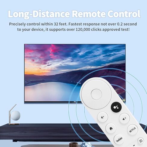 جهاز التحكم عن بعد الصوتي G9N9N متوافق مع Chromecast مع Google TV HD/4K Streaming Stick GA01409-US GA01919-US GA01920-US GA01923-US وحدة تحكم بديلة مع مفاتيح YouTube Netflix مع البطاريات in Kuwait
