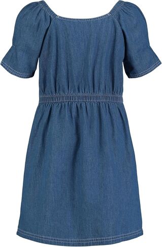 Calvin Klein Girls' Short Sleeve Denim Shirt Dress, Dark Chambray/Popover in Saudi Arabia