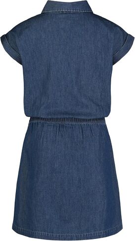 Calvin Klein Girls' Short Sleeve Denim Shirt Dress, Dark Chambray/Popover in Saudi Arabia