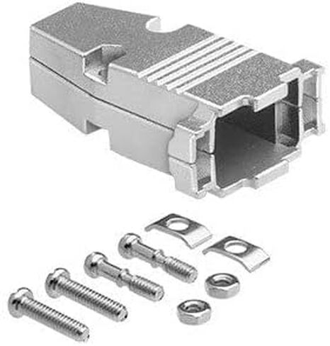 CompuCablePlusUSA.com Best DB9 Female Connector Kit, DB9 Female Crimp Type with Metal Hood + 9 Gold Plated Pro D-Sub Female Pins + Strain Relief Grommet, Most Complete DB9 Connector Kit Set in Kuwait