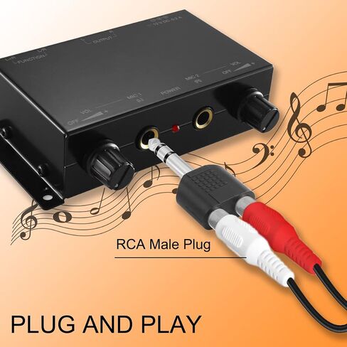 6.35mm 1/4" to RCA Splitter Adapter, 2RCA Jack to Stereo TRS Male Audio, 10PCS Phono to 1/4" Plug Headphone Connector for Guitar Mixer Speaker in Saudi Arabia