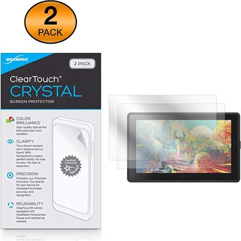 BoxWave Screen Protector Compatible with Wacom Cintiq 22 (DTK2260K0A) - ClearTouch Crystal (2-Pack), HD Film Skin - Shields from Scratches for Wacom Cintiq 22 (DTK2260K0A) in Saudi Arabia