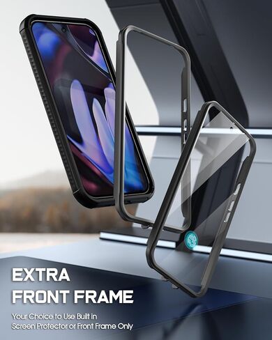 Poetic Guardian Case for Google Pixel 9 Pro XL 5G, Built-in Screen Protector [Work with Fingerprint ID], [2 Front Frame] [Wireless Charge] Full Body Shockproof Rugged Clear Cover Case, Black/Clear in Saudi Arabia
