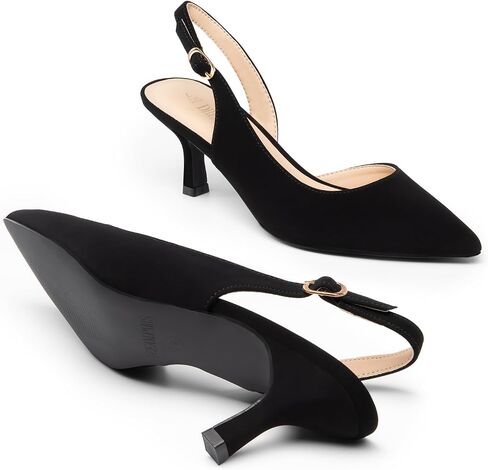 DREAM PAIRS Women's Kitten Heels Slingback Closed Pointed Toe Low Pumps Shoes Women Party Wedding Sexy Casual Dress Shoes in Saudi Arabia