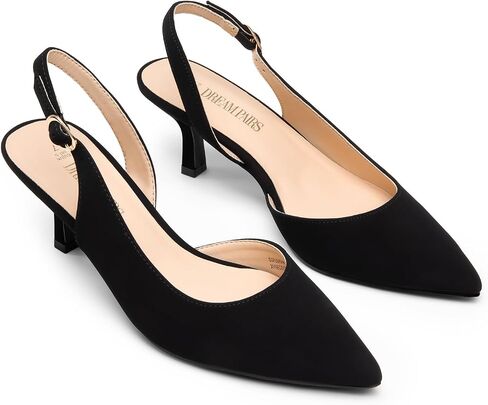 DREAM PAIRS Women's Kitten Heels Slingback Closed Pointed Toe Low Pumps Shoes Women Party Wedding Sexy Casual Dress Shoes in Saudi Arabia