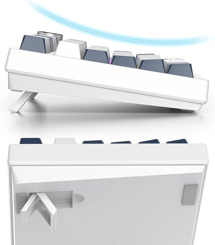 Owpkeenthy 75 Percent Gaming Keyboard Gasket Mounted with Knob, 82 Key Wired Mechanical Keyboard Hot Swappable Linear Red Switch RGB Backlit for PC Laptop (Blue Samurai) in Kuwait