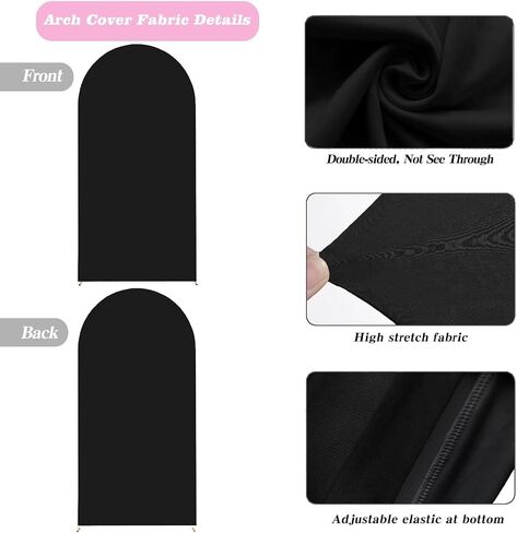 7.2 FT Arch Backdrop Cover, Spandex Wedding Black Arch Cover Stretchy Backdrop for Chiara Stand Baby Shower Birthday Balloon Decor 7.2FT Black in Saudi Arabia