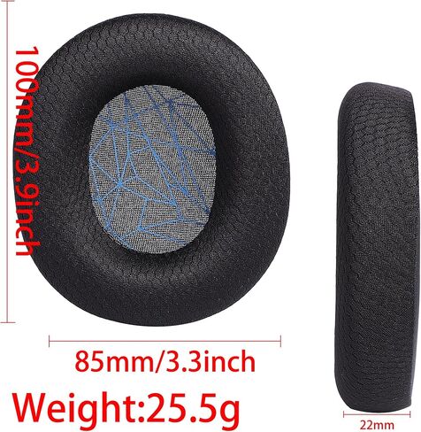 وسائد الأذن وأغطية الأذن وأغطية الرغوة المتوافقة مع SteelSeries Arctis 1 3 5 7 7+ 7p 7X 9 Pro سماعات رأس لاسلكية للألعاب من القماش الشبكي باللون الأسود + كابل شحن in Saudi Arabia