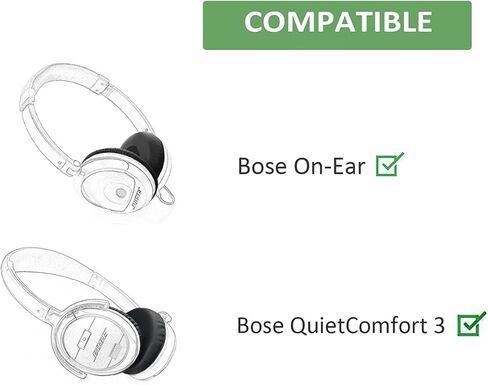 من أجل وسائد الأذن BOSE QC3، وسائد الأذن البديلة، وسائد الأذن المصنوعة من جلد البروتين الناعم، قطع غيار احترافية من إسفنج الذاكرة لسماعات Bose QuietComfort 3 (QC3) وOE1 - أسود in Kuwait