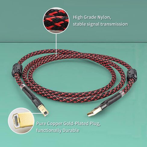 Tertullus HiFi USB 2.0 كابل USB A إلى USB B كابل صوت رقمي كابل صوتي (1 متر/3.28 قدم) in Saudi Arabia
