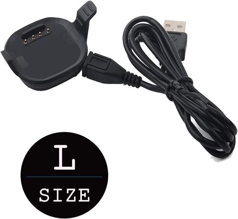 شاحن بديل لجهاز Forerunner 10/15 للنساء/الرجال - كابل شحن USB لشاحن البيانات لـ Garmin Forerunner 10/Garmin Forerunner 15 الحجم: صغير/كبير (كبير - أسود) in Saudi Arabia