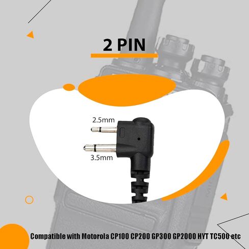 سماعة رأس دوارة Retevis لجهاز Walkie Talkie مع ميكروفون، أنبوب ملفوف، متوافقة مع Motorola CP100D CP185 CP200 CP200D GP300 GP2000 BRP40 HYT TC610 راديو ثنائي الاتجاه، سماعة أذن راديو ناعمة من النوع C 2 دبوس ثنائي الاتجاه (حزمة واحدة) in Saudi Arabia