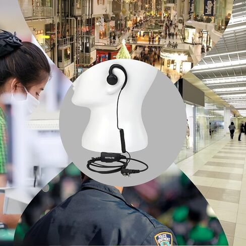 سماعة رأس دوارة Retevis لجهاز Walkie Talkie مع ميكروفون، أنبوب ملفوف، متوافقة مع Motorola CP100D CP185 CP200 CP200D GP300 GP2000 BRP40 HYT TC610 راديو ثنائي الاتجاه، سماعة أذن راديو ناعمة من النوع C 2 دبوس ثنائي الاتجاه (حزمة واحدة) in Saudi Arabia