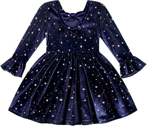 JiAmy Girls Velour Dress, Princess Velvet Dresses Fit Birthday Christmas Party Long Sleeve Vintage Clothes for Baby 0-4 Years in Saudi Arabia