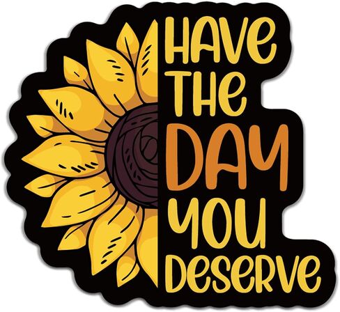 YAZMEEN 20 Pcs Funny Sunflower Stickers 2.5" Have The Day You Deserve Inspirational Stickers Decals for Water Bottle Laptop Phone Funny Work Accessories Gifts for Office Worker Nurse Doctor Teacher in Saudi Arabia
