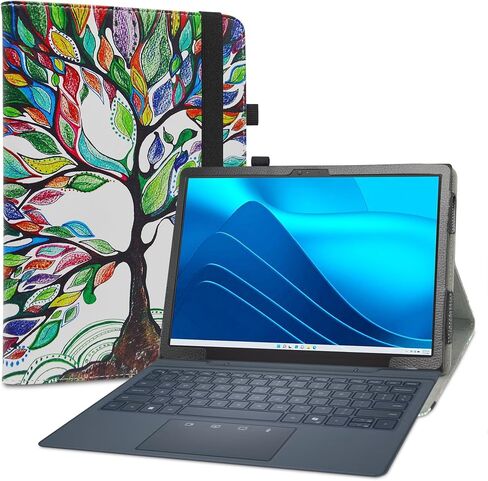 Compatible with Dell Latitude 7350 Detachable case,PU Leather Slim Folding Stand Cover for 11.5" Dell Latitude 7350 Detachable Tablet(Not Fit Other Tablet),Black in Kuwait