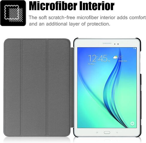 Fintie Slim Shell Case for Samsung Galaxy Tab A 9.7 - Ultra Lightweight Protective Stand Cover with Auto Sleep/Wake Feature for Tab A 9.7-Inch Tablet SM-T550, SM-P550 (with S Pen Version), Black in Saudi Arabia