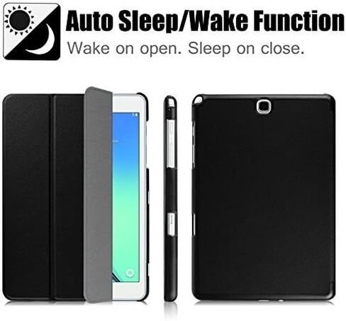 Fintie Slim Shell Case for Samsung Galaxy Tab A 9.7 - Ultra Lightweight Protective Stand Cover with Auto Sleep/Wake Feature for Tab A 9.7-Inch Tablet SM-T550, SM-P550 (with S Pen Version), Black in Saudi Arabia