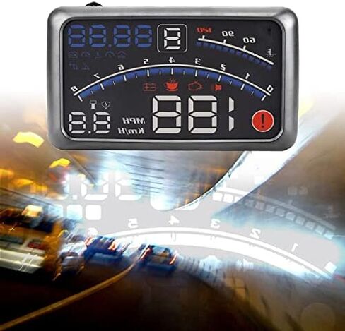 KIMISS Digital GPS Speedometer Universal Heads Up Display MPH/KM/h عرض HUD الذكي للسيارة، لوحة القيادة الرقمية الصغيرة للسيارة، نظام عرض عداد السرعة على الزجاج الأمامي in Saudi Arabia