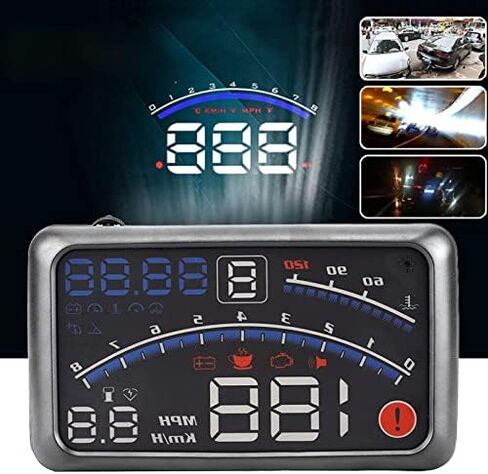 KIMISS Digital GPS Speedometer Universal Heads Up Display MPH/KM/h عرض HUD الذكي للسيارة، لوحة القيادة الرقمية الصغيرة للسيارة، نظام عرض عداد السرعة على الزجاج الأمامي in Saudi Arabia