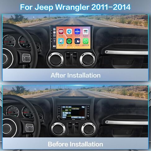8 Core 4+64GB Android 13 مجموعة راديو ترقية لسيارة Jeep Wrangler 2011-2014 مع Carplay اللاسلكي وAndroid Auto، 10.1 بوصة تعمل باللمس ستيريو استبدال وحدة GPS WiFi 32EQ DSP 59UI كاميرا احتياطية in Saudi Arabia