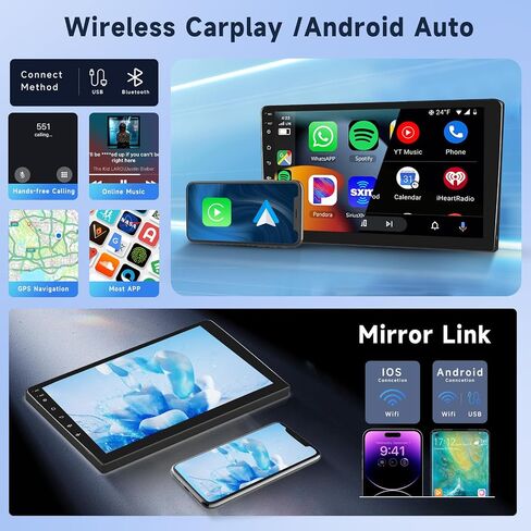 Hodozzy 8 Core 2G+64G Android Car Stereo for Toyota Avalon 2006 2007 2008 2009 2010 مع Carplay Android Auto، 9 بوصة IPS شاشة تعمل باللمس راديو السيارة مع DSP GPS Navi Mirror Link WiFi Bluetooth FM/RDS in Saudi Arabia
