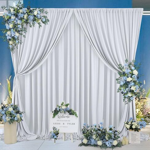 10x10 Black Backdrop Curtain for Parties, Wedding Wrinkle Free Black Photo Curtains,Backdrop Drapes Fabric Decoration for Graduation Baby Shower 5ft x 10ft,2 Panels in Kuwait
