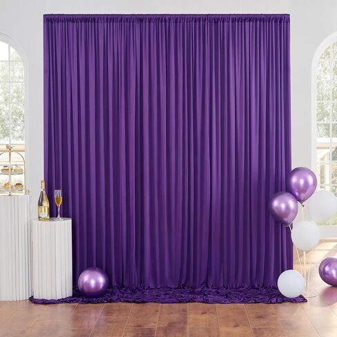 10x10 Black Backdrop Curtain for Parties, Wedding Wrinkle Free Black Photo Curtains,Backdrop Drapes Fabric Decoration for Graduation Baby Shower 5ft x 10ft,2 Panels in Saudi Arabia