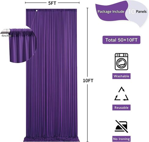 10x10 Black Backdrop Curtain for Parties, Wedding Wrinkle Free Black Photo Curtains,Backdrop Drapes Fabric Decoration for Graduation Baby Shower 5ft x 10ft,2 Panels in Saudi Arabia