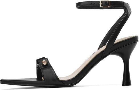 Women's Sandals Open Toe Strappy Sandals Stiletto High Heeled Sandals for Party Prom Homecoming Dressy Shoes Black in Saudi Arabia
