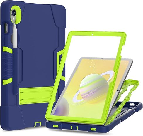 Case for Galaxy Tablet S9 FE & S9 2023 (SM-X710/X718U/X716B/X510/X516B), Soft Silicone & Hard Pc 3-Layer Military Protector Cover for Tab S9 11" with S-Pen Holder Stand case Black+Rose Red in Kuwait