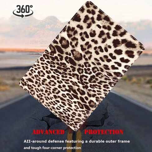 for iPad 9.7 2018/2017 Case, iPad Air/Air 2 Case, Lightweight Shock-Proof Bracket Case with Wake Up/Sleep Auto for iPad 6th/5th Gen - Leopard Print (with Coasters) in Saudi Arabia